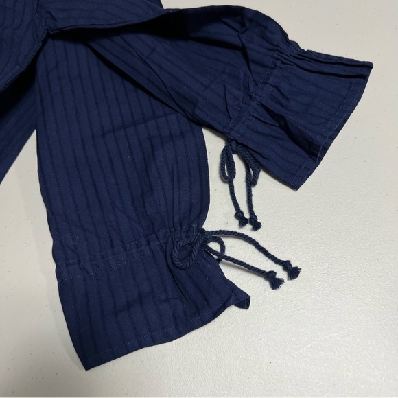 𝅺🆕 Hatley Camila 100% Organic Cotton Boho Stripe Down Embroidered Peasant Blouse - Picture 6 of 9